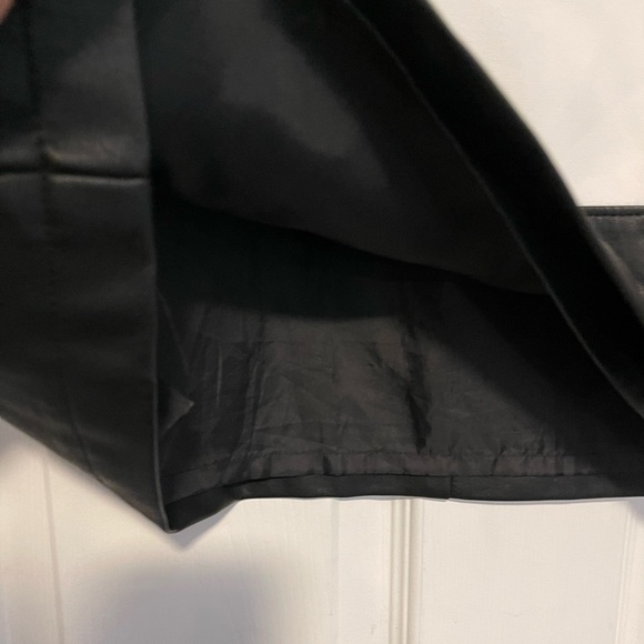 Inc International Concepts Iris Black Brown Block Faux Leather Mini Skirt Sz 18 - Picture 6 of 7